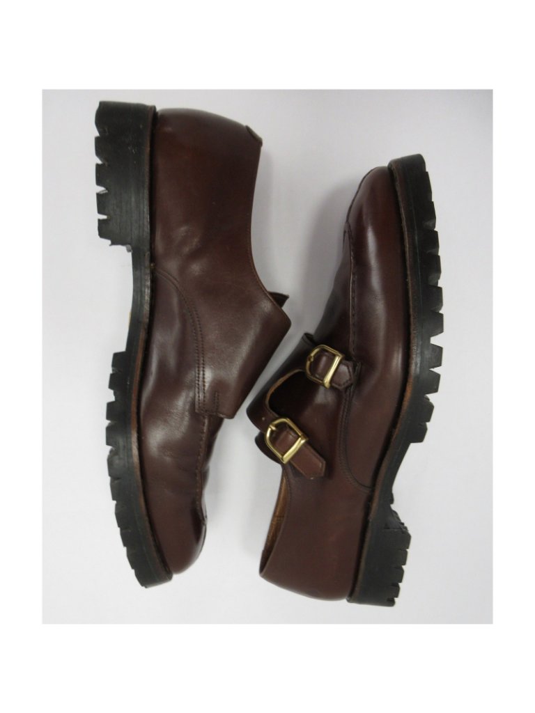 Vintage Crockett & Jones Shoe 11 D Double Monk Strap Vibram Lug Sole — image 3 of 8